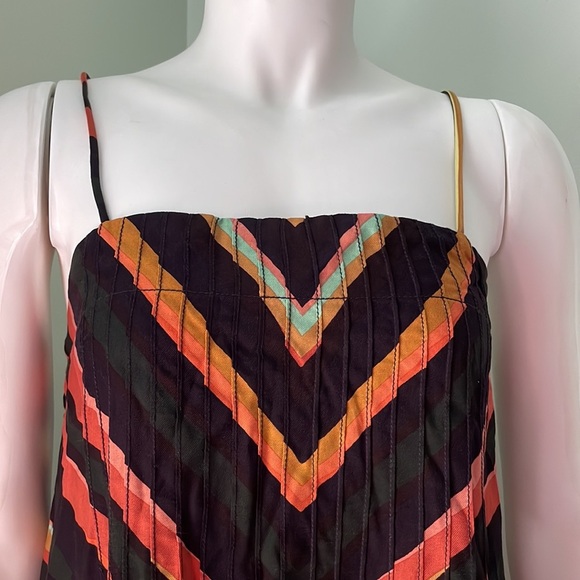 ANTHROPOLOGIE Runi Chevron Striped Midi Slip Dress NEW - Picture 7 of 12